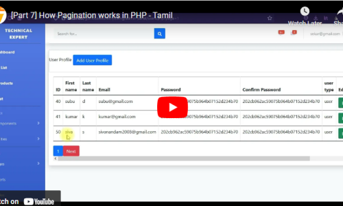 [Part 7] How Pagination works in PHP – Tamil